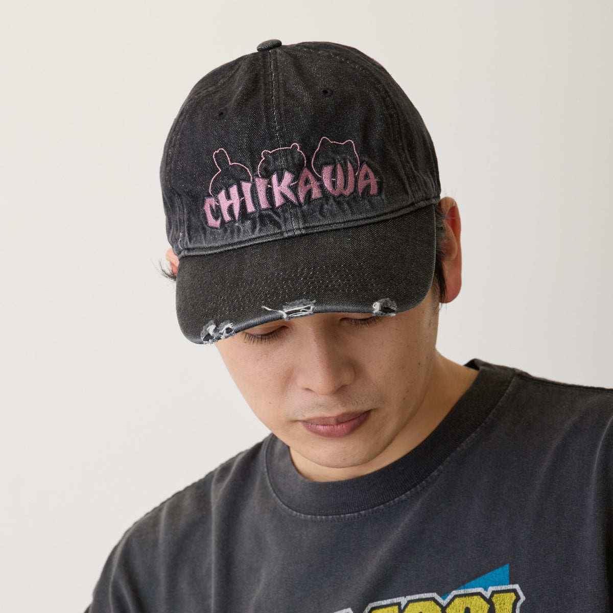 ちいかわ キャップ STAY CUTE STAY PUNK ブラック