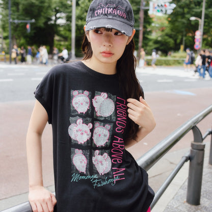 ちいかわ キャップ STAY CUTE STAY PUNK ブラック