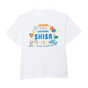 ちいかわ シーサーのおみやげやさん Tシャツ WELCOME TO OKINAWA ホワイト