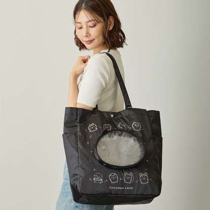 치이카와 토트백 치이카와 얼굴 포켓 블랙