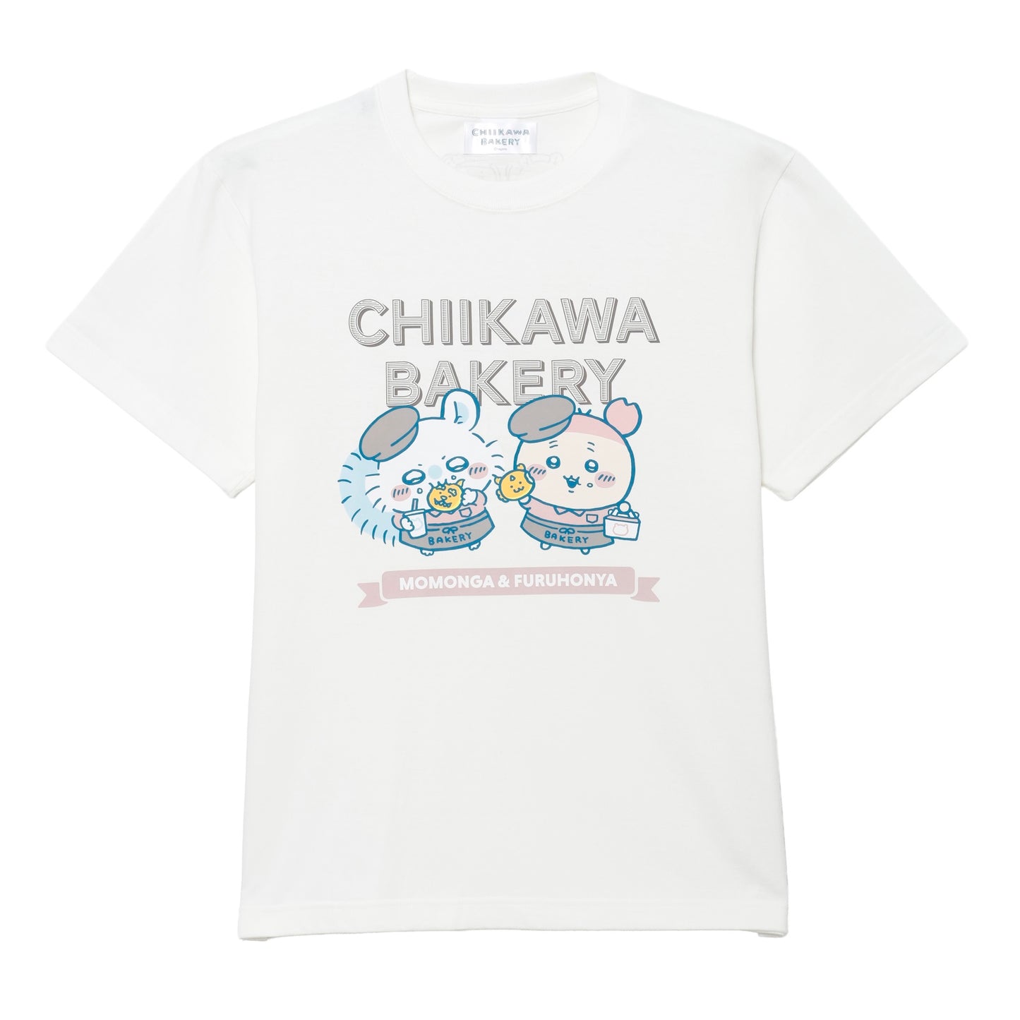 Chiikawa Bakery T-shirt Momonga & Furuhonya (Vanilla White)
