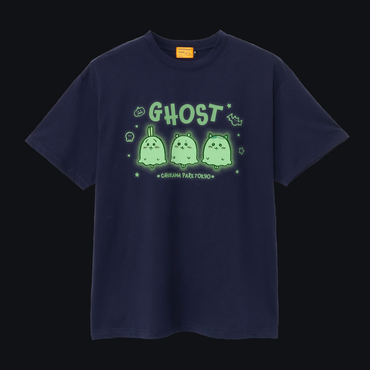 치이카와 치이카와 파크 T셔츠 야광 GHOST 네이비
