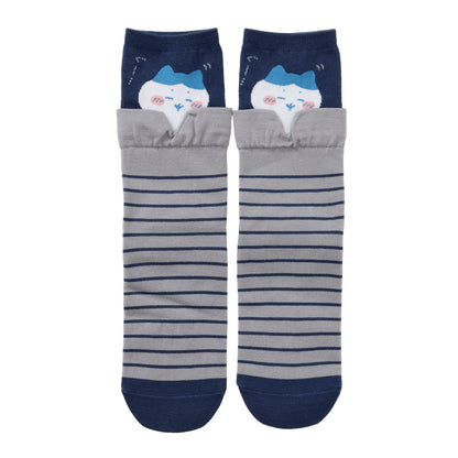 ちいかわ レイヤード風ソックス ハチワレ グレー 22-24cm