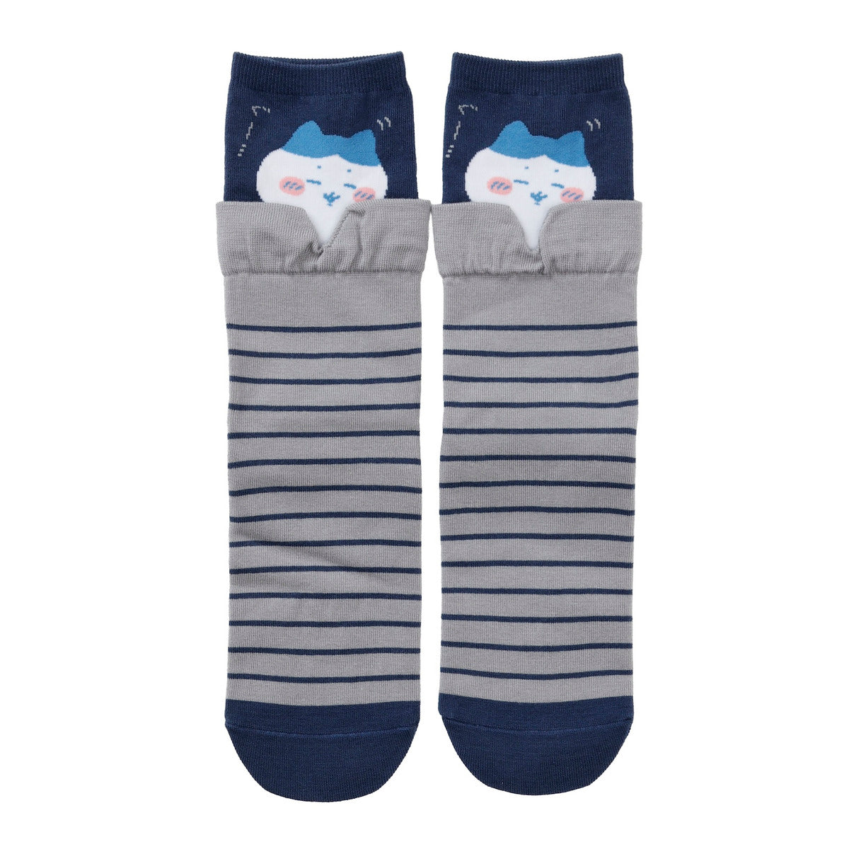 ちいかわ レイヤード風ソックス ハチワレ グレー 22-24cm
