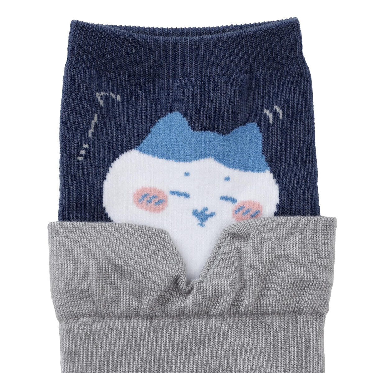 ちいかわ レイヤード風ソックス ハチワレ グレー 22-24cm