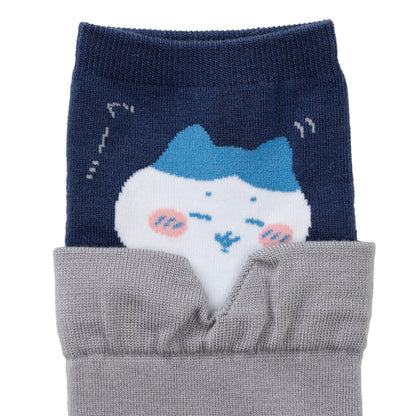 ちいかわ レイヤード風ソックス ハチワレ グレー 22-24cm