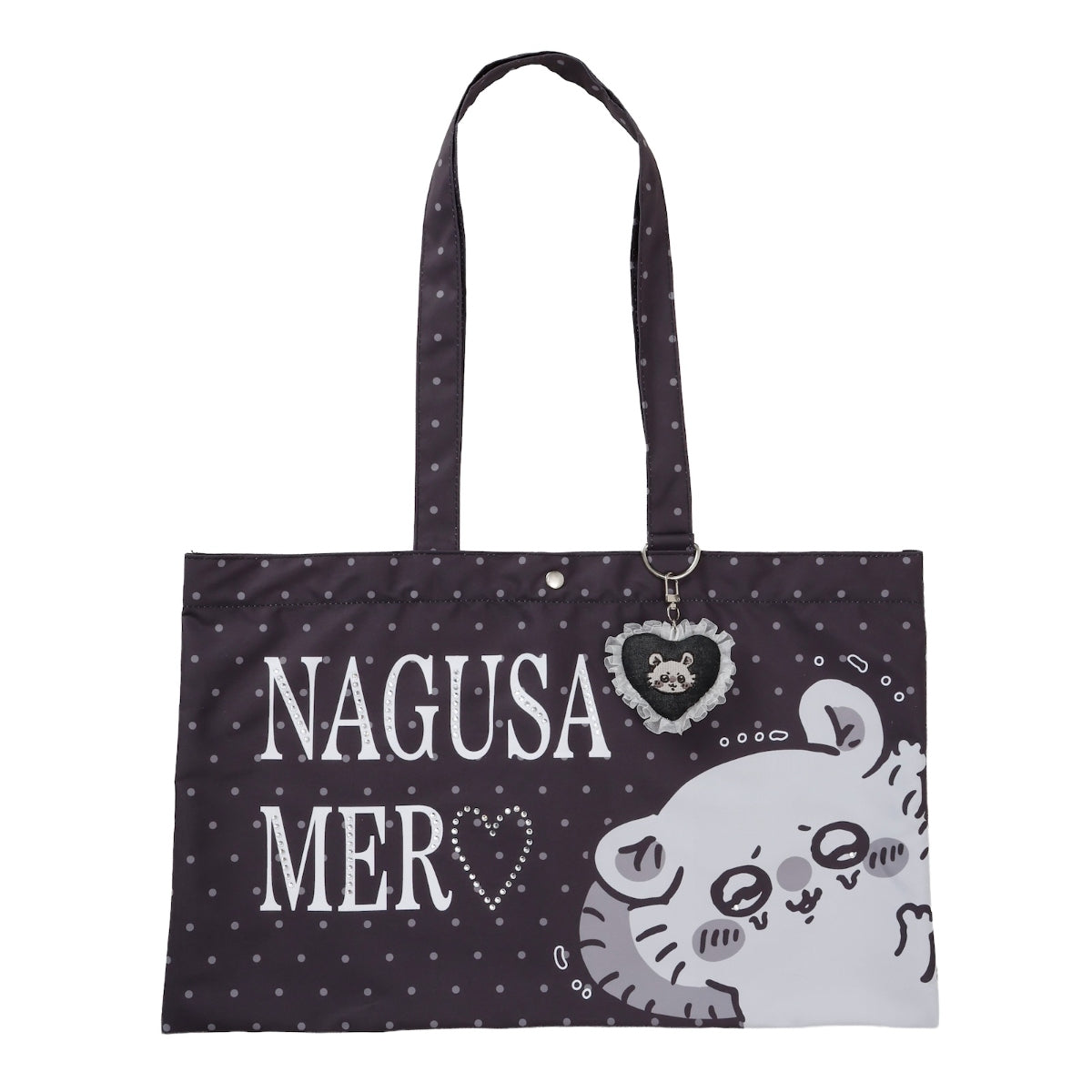 Chiikawa Tote Bag w/Charm NAGUSAMERO (Momonga) Charcoal Black