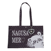 Chiikawa Tote Bag w/Charm NAGUSAMERO (Momonga) Charcoal Black