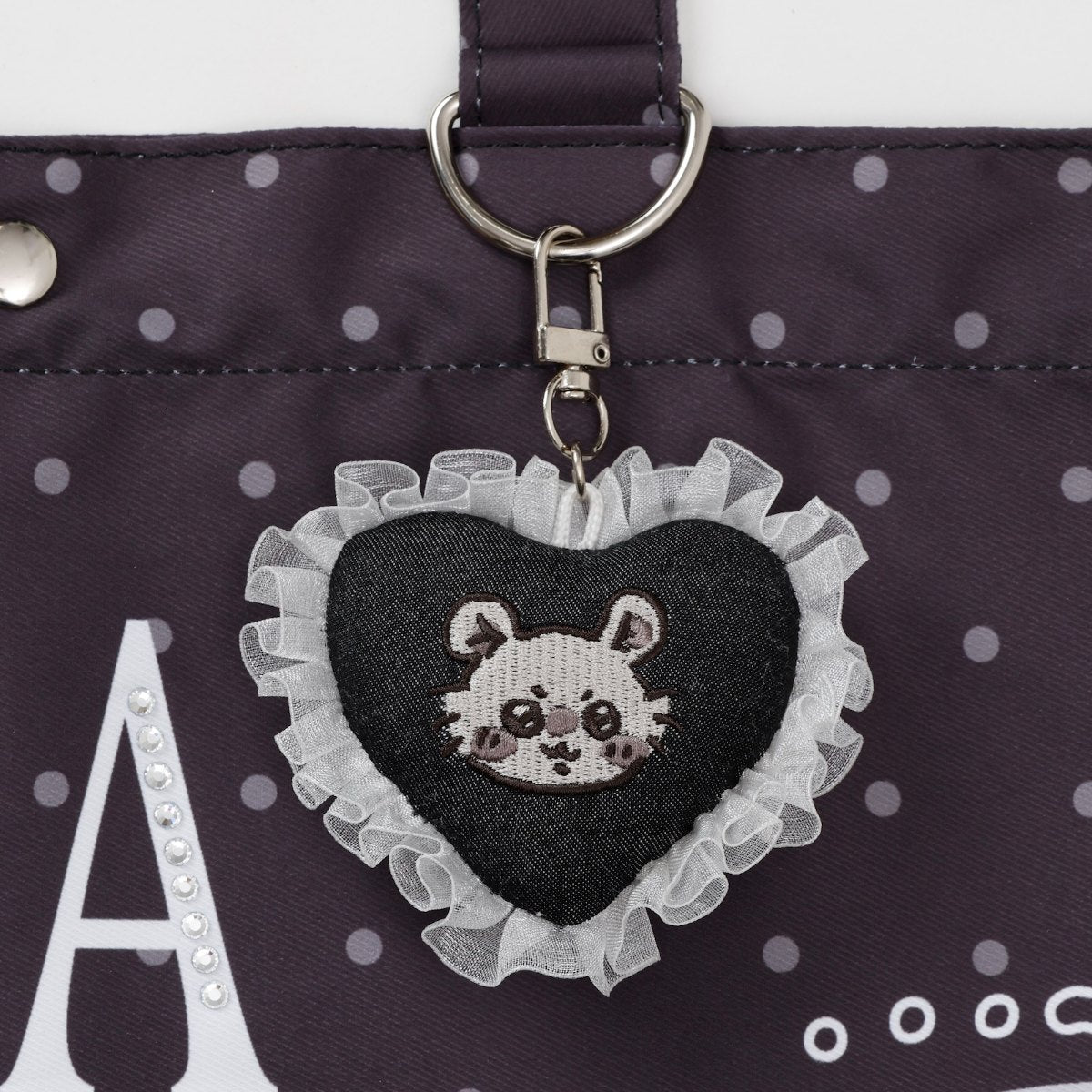 Chiikawa Tote Bag w/Charm NAGUSAMERO (Momonga) Charcoal Black
