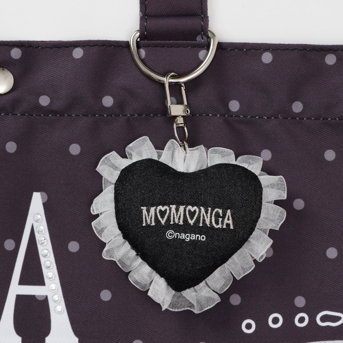 Chiikawa Tote Bag w/Charm NAGUSAMERO (Momonga) Charcoal Black