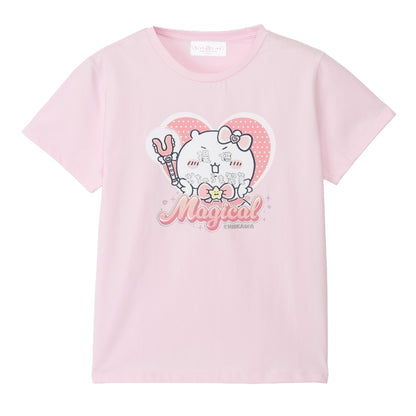 ちいかわ まじかるちいかわ Tシャツ ちいかわ提供（キラキラプリント）ピンク