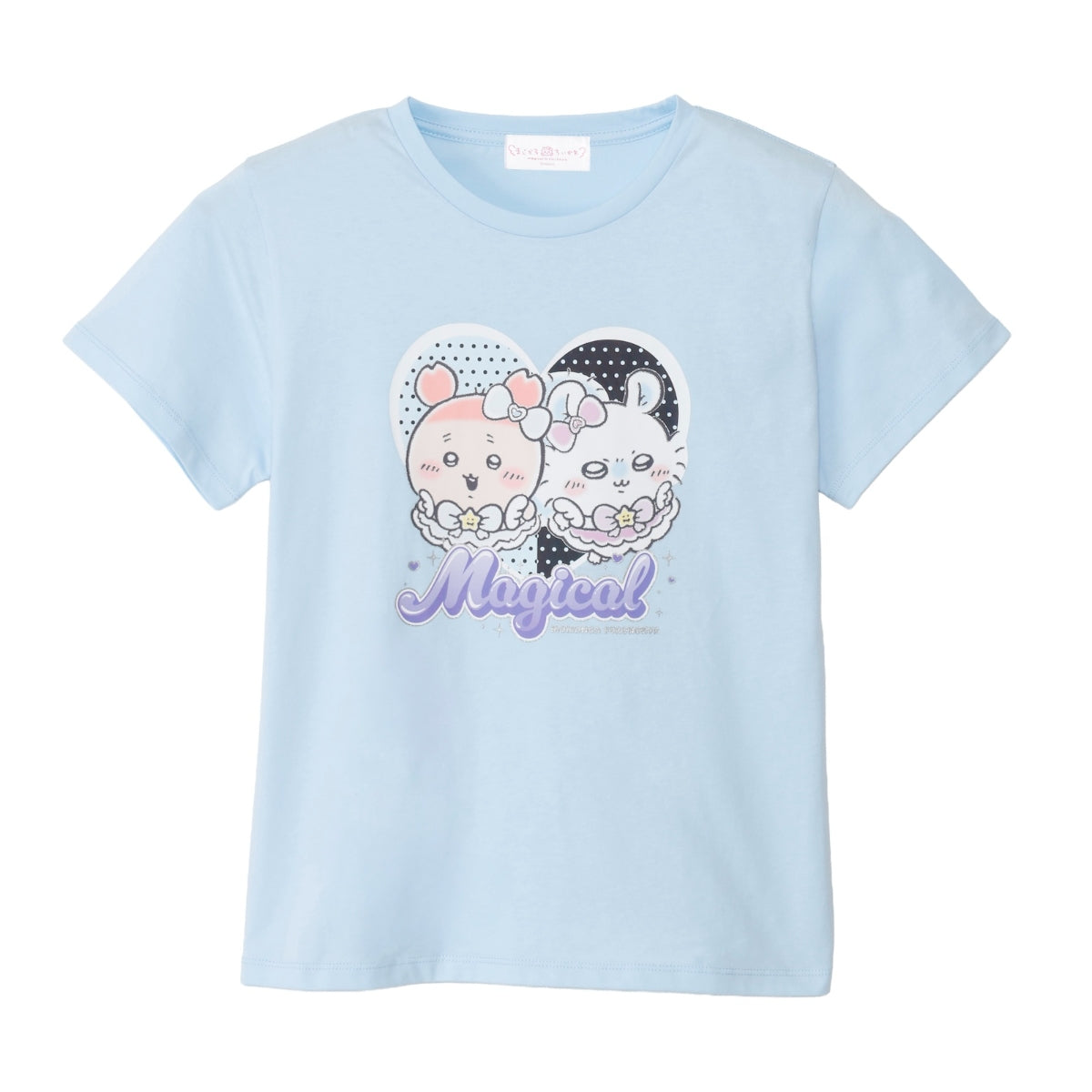 ちいかわ まじかるちいかわ Tシャツ モモンガ＆古本屋（キラキラプリント）サックス