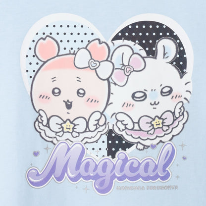 ちいかわ まじかるちいかわ Tシャツ モモンガ＆古本屋（キラキラプリント）サックス