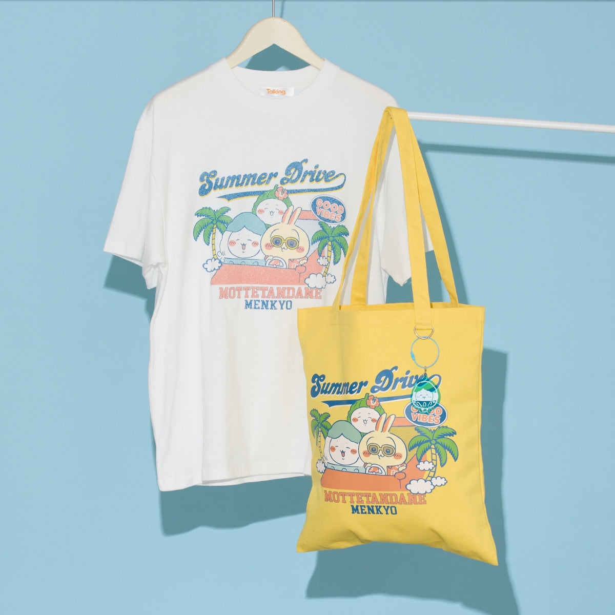 ちいかわ アクリルキーホルダー付きトートバッグ サマードライブ イエロー