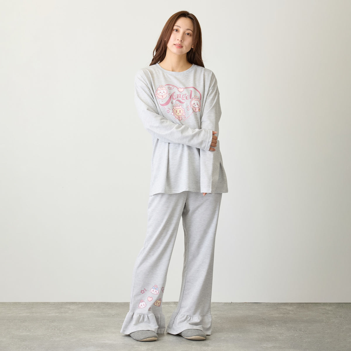ちいかわ てんし♡あくま ルームウェアセットアップ ANGEL モクグレー