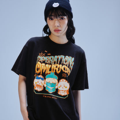 Chiikawa Puff Print T-shirt OPERATION:OMURICE Black