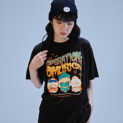Chiikawa Puff Print T-shirt OPERATION:OMURICE Black