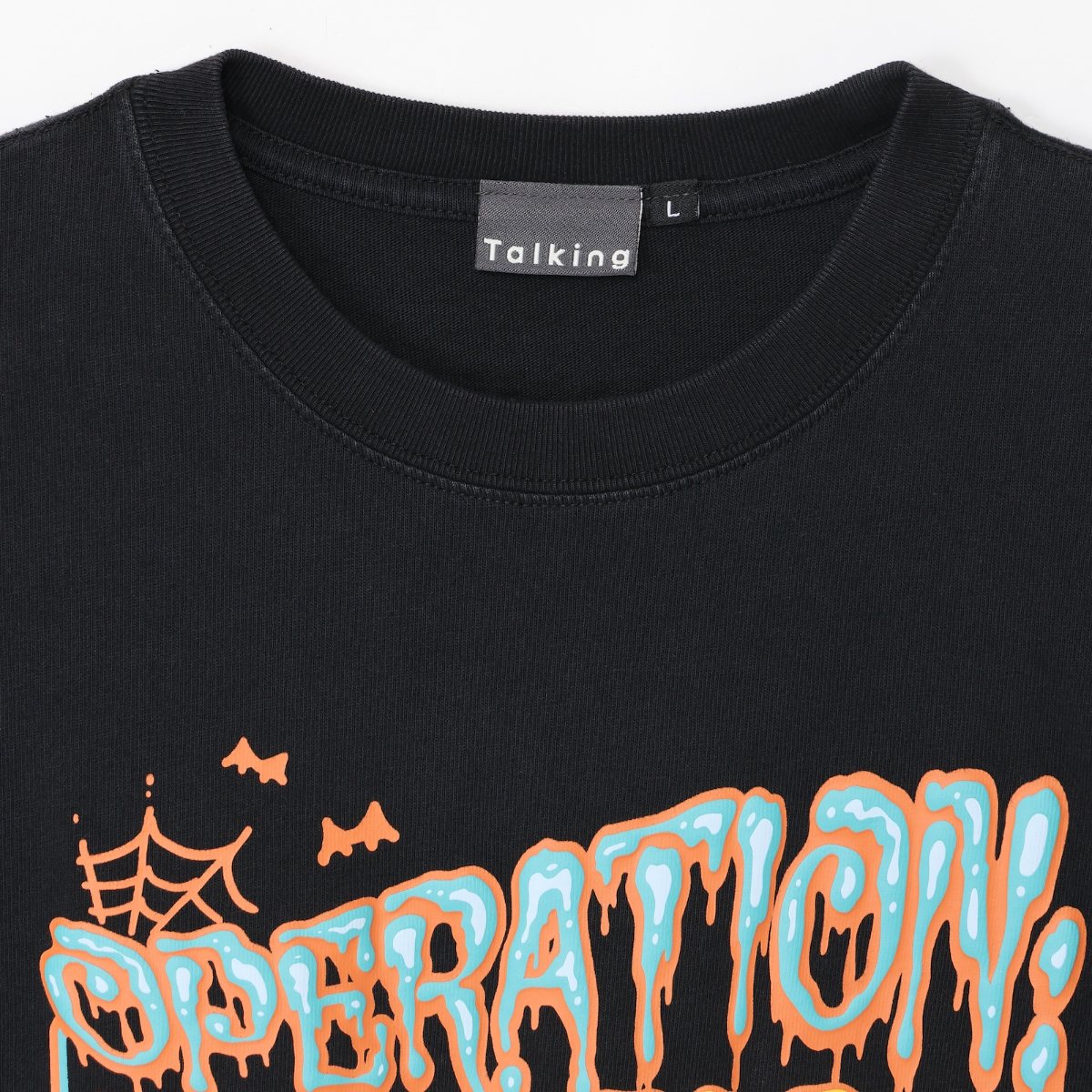 Chiikawa Puff Print T-shirt OPERATION:OMURICE Black