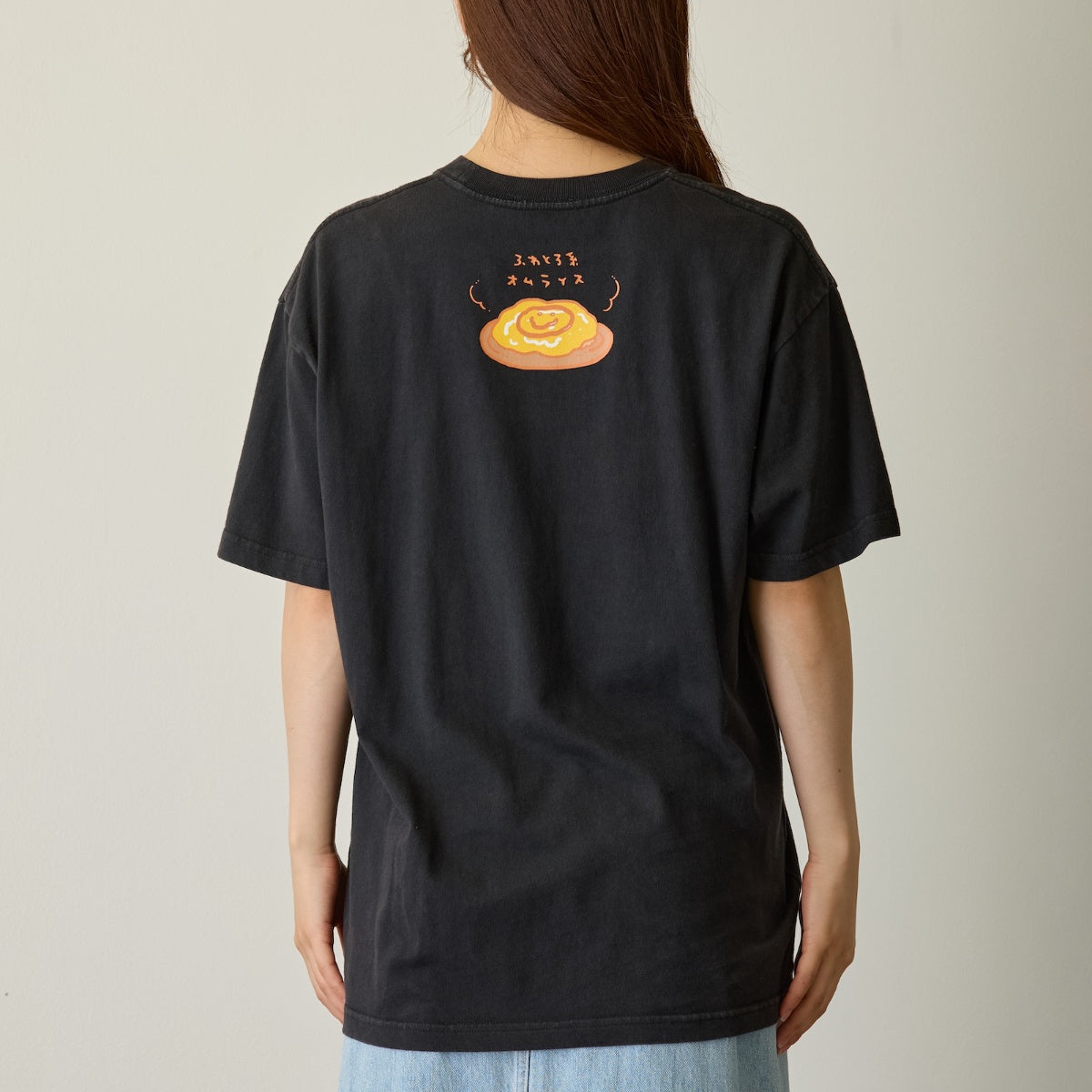 Chiikawa Puff Print T-shirt OPERATION:OMURICE Black