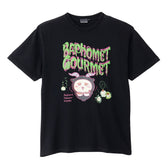 치이카와 발포 프린트 T셔츠 BAPHOMET GOURMET 블랙