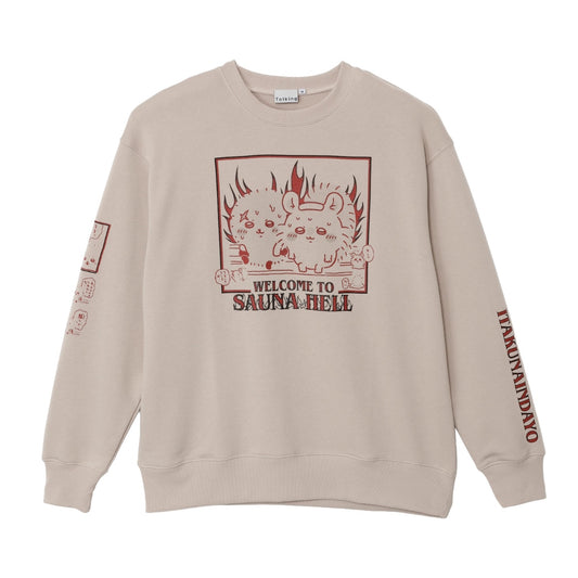 ちいかわ スウェットシャツ WELCOME TO SAUNA HELL ベージュ