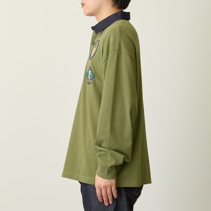 ちいかわ ラガーシャツ くりまんじゅう オリーブ