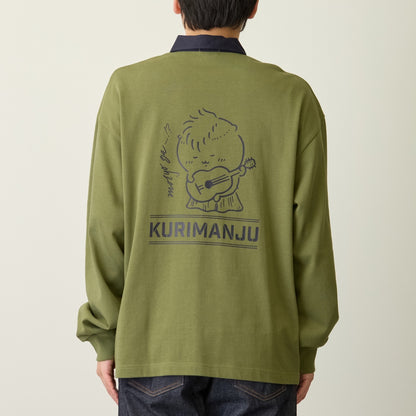 ちいかわ ラガーシャツ くりまんじゅう オリーブ