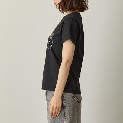 Chiikawa Rhinestone T-shirt DECO (Usagi) Black