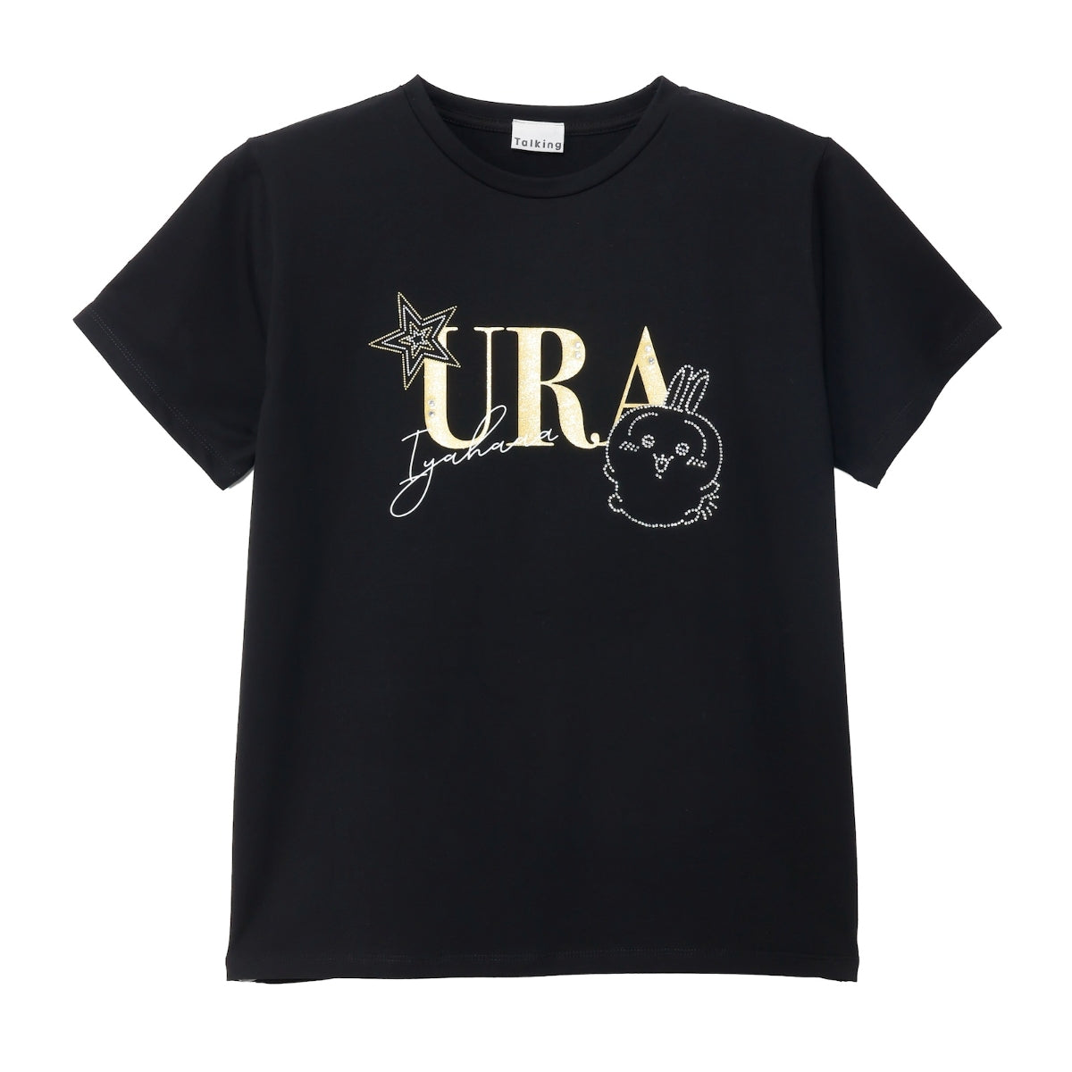 Chiikawa Rhinestone T-shirt DECO (Usagi) Black