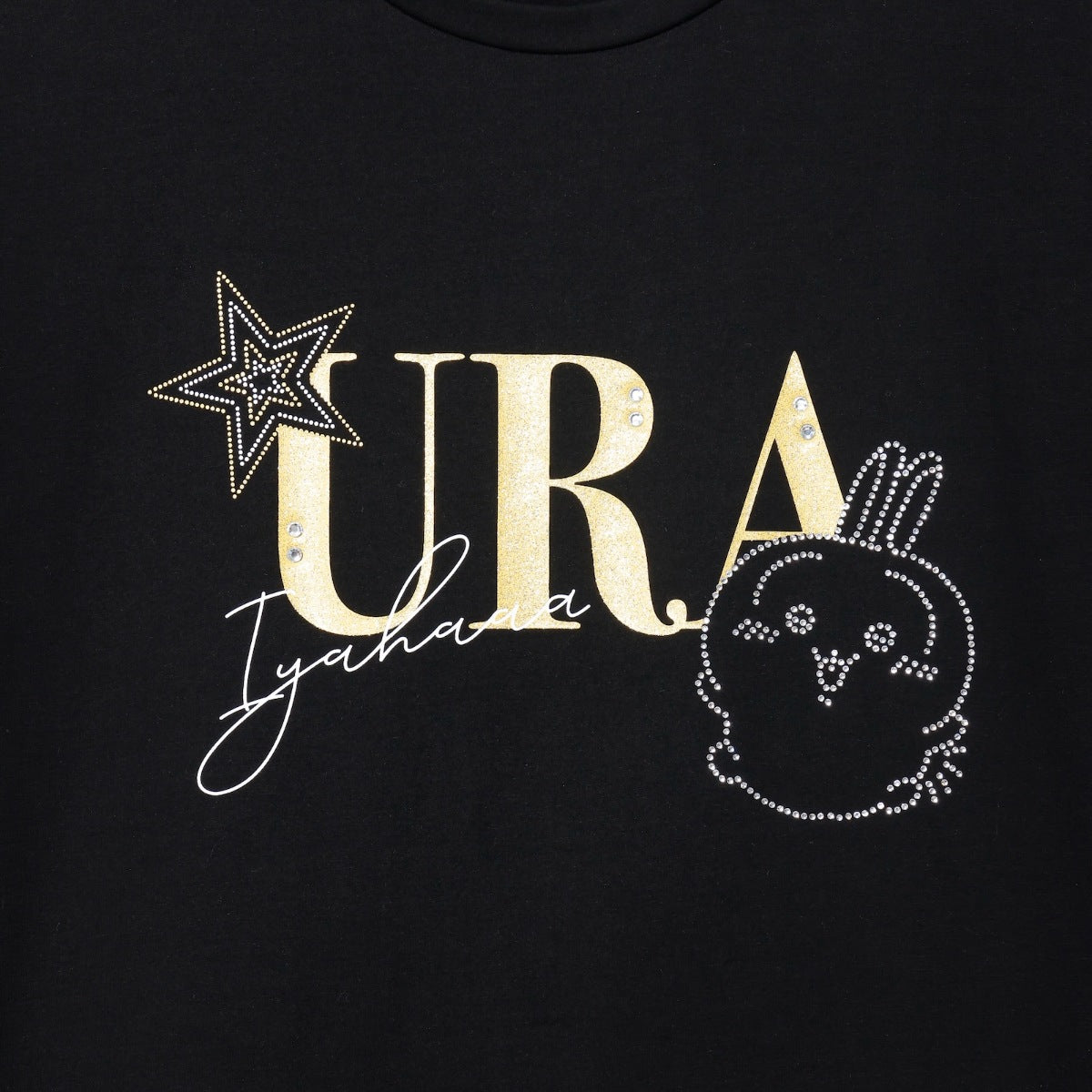 Chiikawa Rhinestone T-shirt DECO (Usagi) Black
