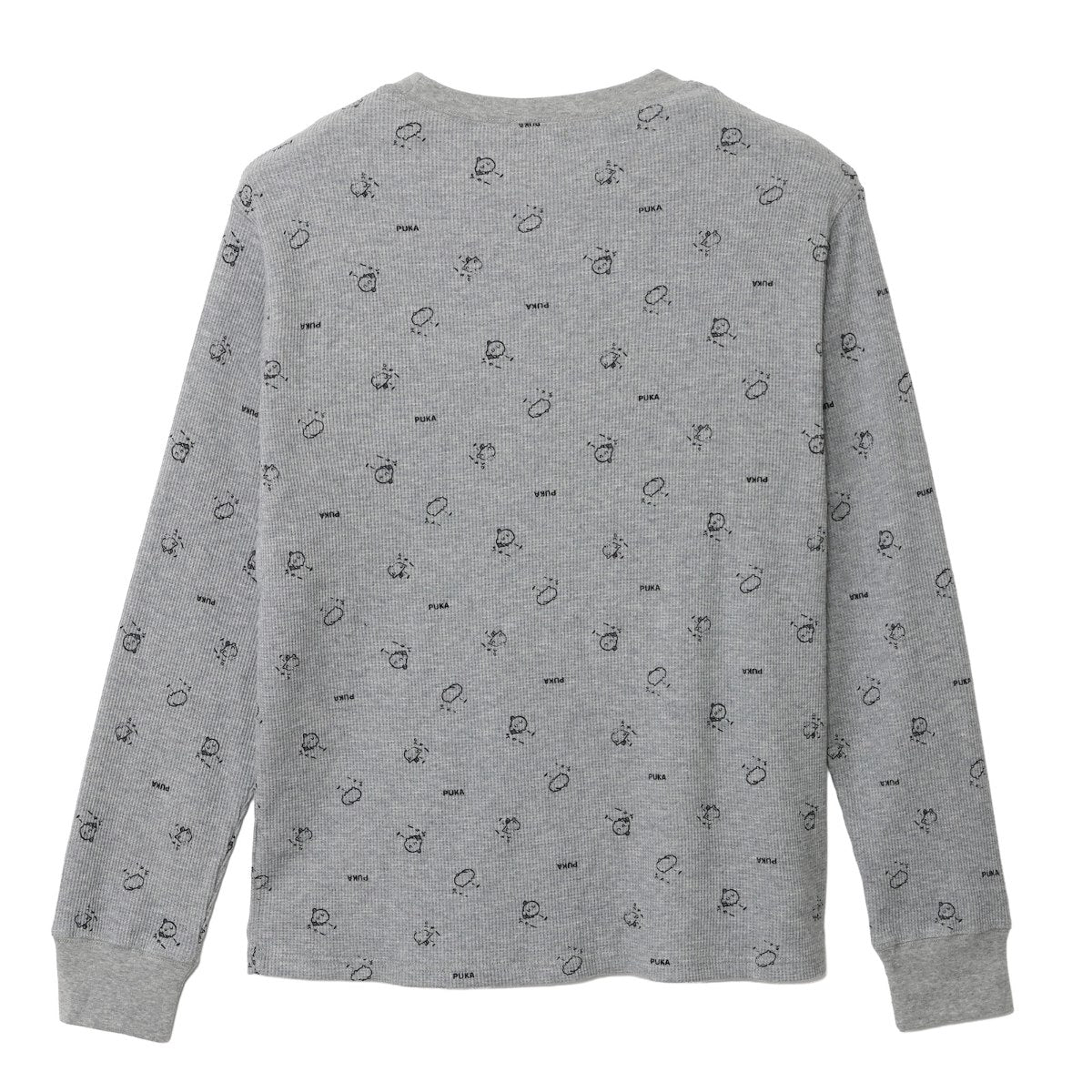 ちいかわ ワッフル長袖Tシャツ プカー グレー