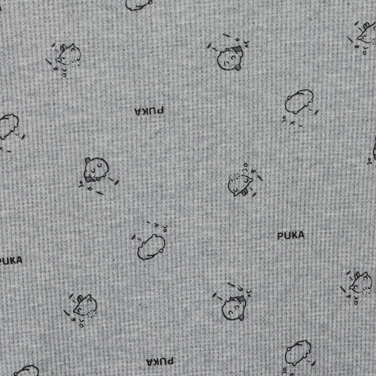 ちいかわ ワッフル長袖Tシャツ プカー グレー