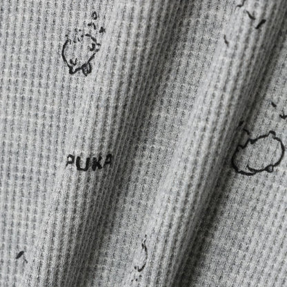 ちいかわ ワッフル長袖Tシャツ プカー グレー