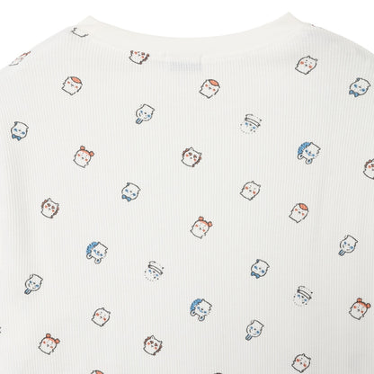 ちいかわ ワッフル長袖Tシャツ 小さいの ホワイト
