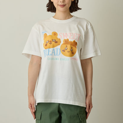 치이카와 치이카와 베이커리 T셔츠 빵 모습의 하늘다람쥐와 헌책방 화이트