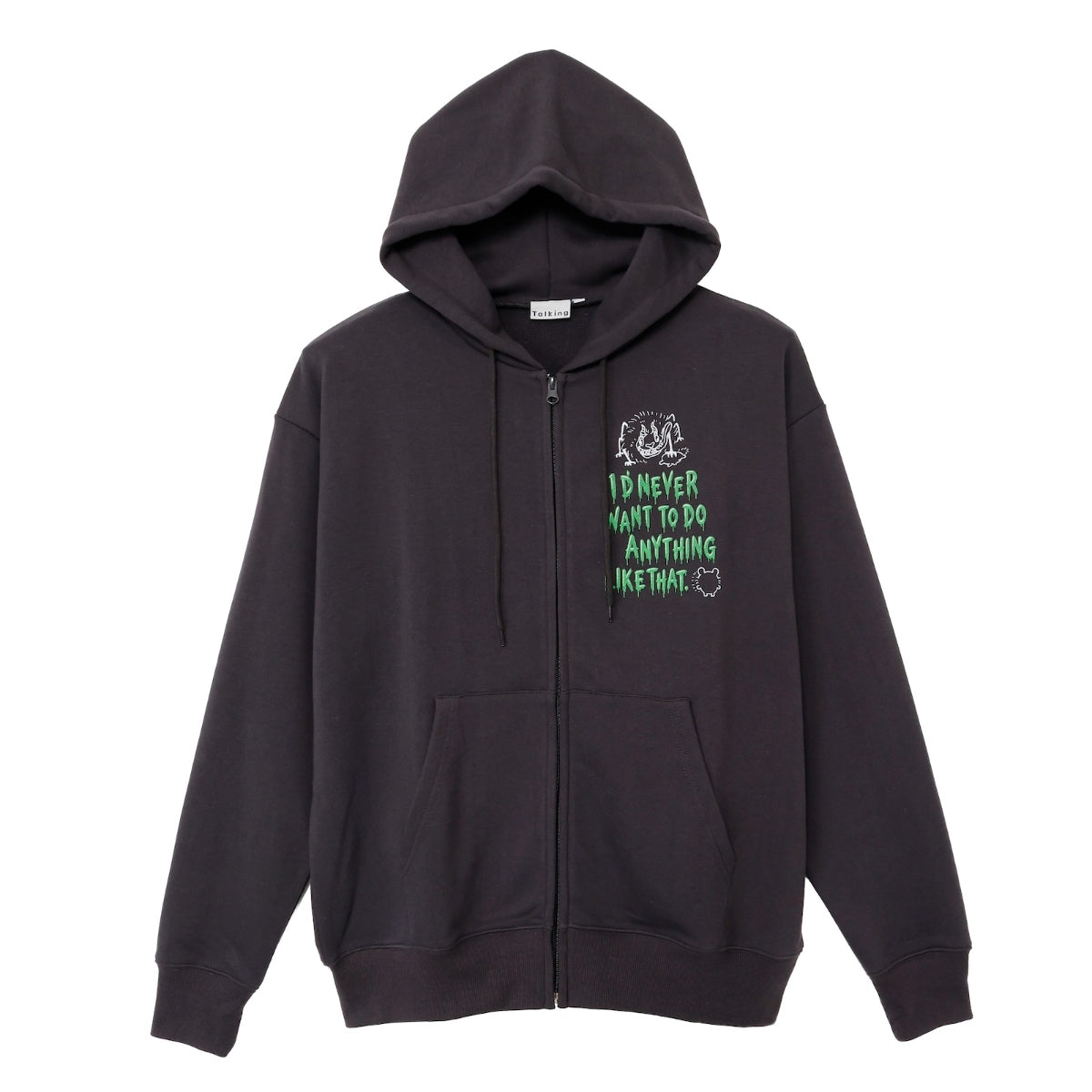 Chiikawa Full Zip Hoodie Horror Series (Ano-ko & Dekatsuyo) Charcoal Black