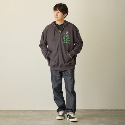 Chiikawa Full Zip Hoodie Horror Series (Ano-ko & Dekatsuyo) Charcoal Black