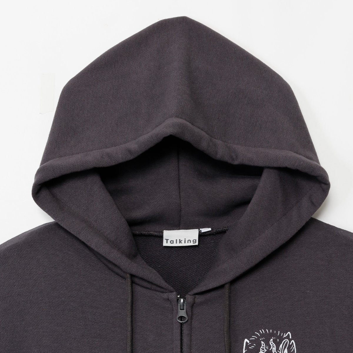 Chiikawa Full Zip Hoodie Horror Series (Ano-ko & Dekatsuyo) Charcoal Black