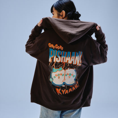 Chiikawa Full Zip Hoodie Horror Series (Trio) Brown