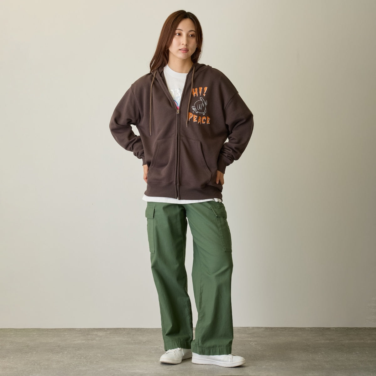 Chiikawa Full Zip Hoodie Horror Series (Trio) Brown