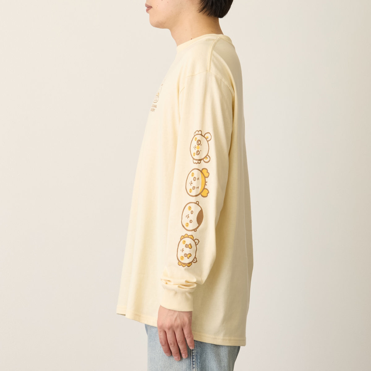 ちいかわ ちいかわベーカリー 長袖Tシャツ パンなみんな ベージュ