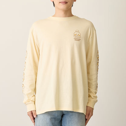 ちいかわ ちいかわベーカリー 長袖Tシャツ パンなみんな ベージュ
