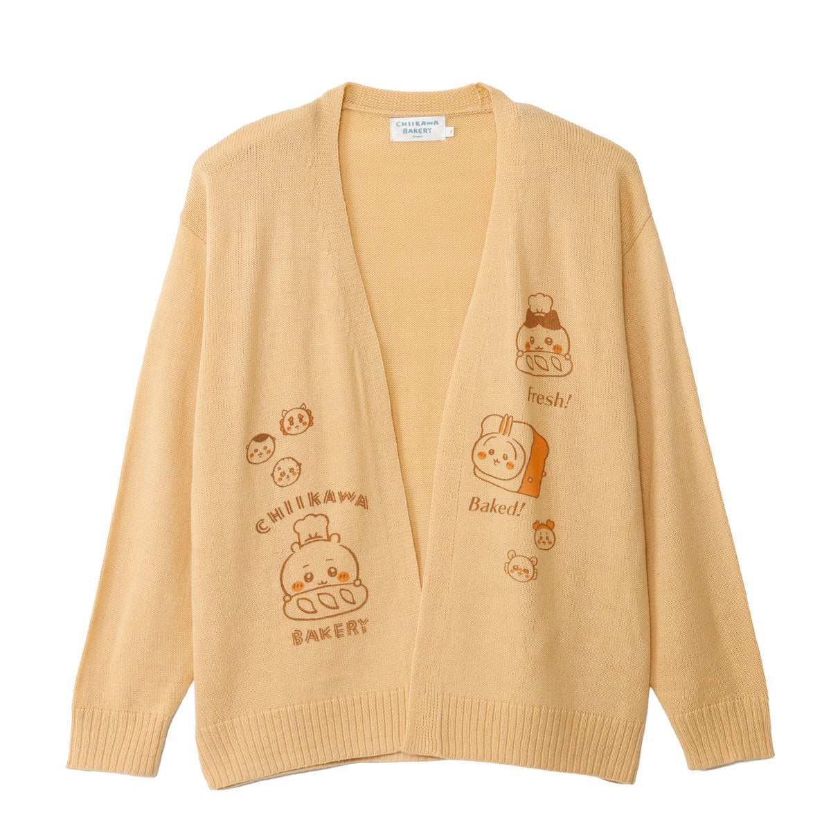 Chiikawa Bakery Knit Cardigan — Everyone as Bread, Beige