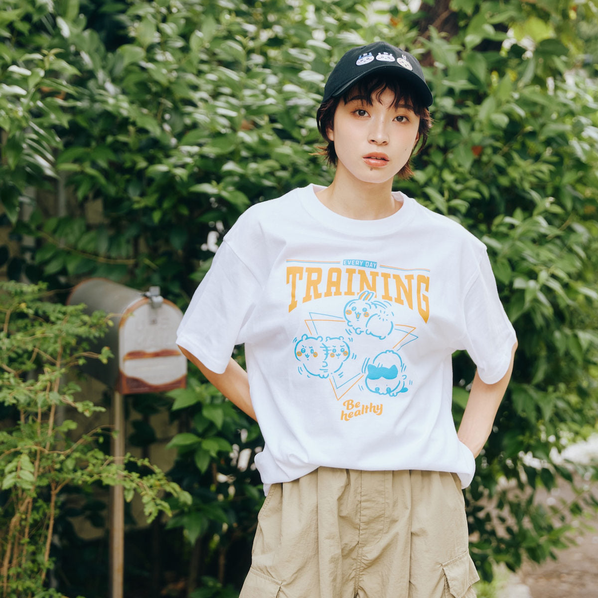 ちいかわ Tシャツ TRAINING（トリオ）ホワイト