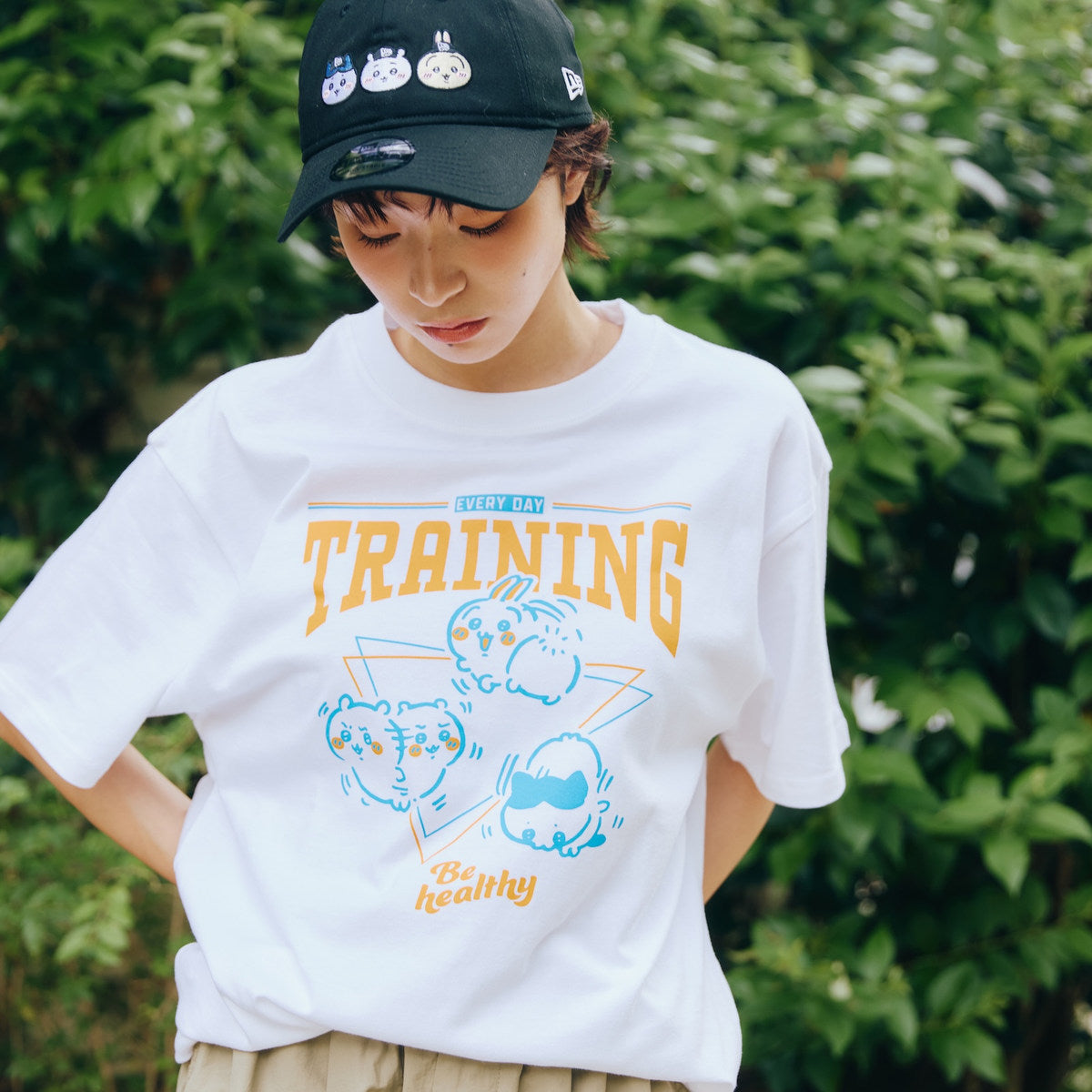 ちいかわ Tシャツ TRAINING（トリオ）ホワイト