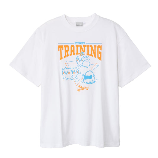 ちいかわ Tシャツ TRAINING（トリオ）ホワイト 상품 식별용 대표 이미지