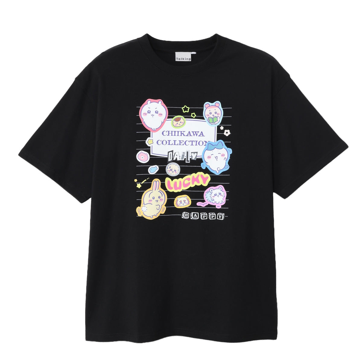 ちいかわ Tシャツ カレッジノート風（みんな）ブラック