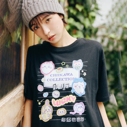 ちいかわ Tシャツ カレッジノート風（みんな）ブラック