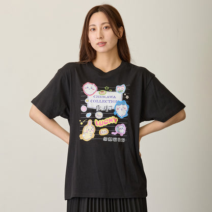 ちいかわ Tシャツ カレッジノート風（みんな）ブラック
