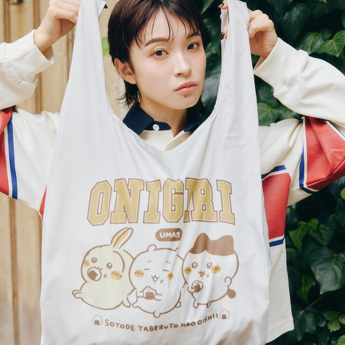 ちいかわ エコバッグ ONIGIRI UMA！！ ベージュ